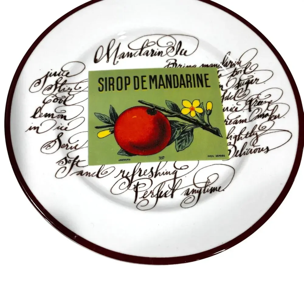Williams Sonoma Rosanna Canape Plates (4) Fruit Design Tidbit Appetizer Display